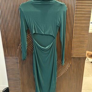 Naked Wardrobe Teal Backless Dress